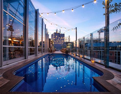 london hotel with rooftop pool.